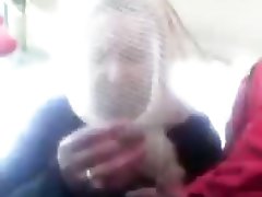 arab hijab woman sucking some cock in car