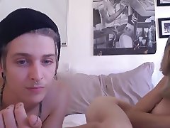 Skinny girl fucks with boyfriend on webcam