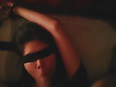 Asian Teen Blindfolded & Cuffed to bed BJ