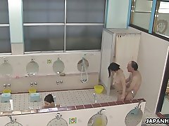 Asian bitches are getting fucked in a hot spa