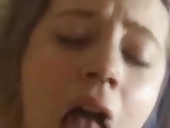 Shooting cum on her face and in her mouth 
