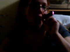 My boo smoking cigar