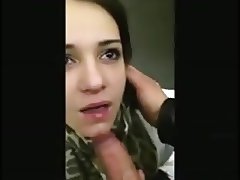 Sweet Teen Elevator Blowjob And Swallow