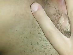 Sexy Girl Rubs Her Clit On Her Hairy Pussy
