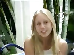 Amateur video: Cute blonde teen girl