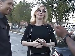 a mature woman with 2 black men