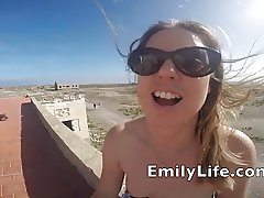 outdoor fucking and facial on the roof wit real amateur MILF