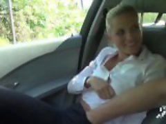 blonde hottie car anal quickie with her boss to cumsh
